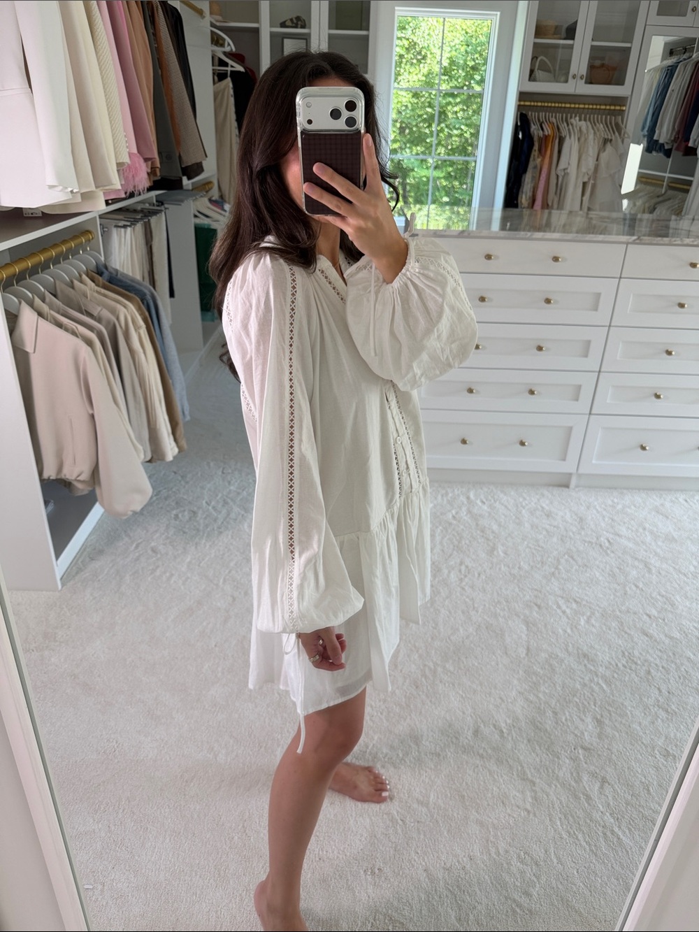Petal & Pup White Boho V-Neck Tiered Mini Dress - Picture 3 of 5
